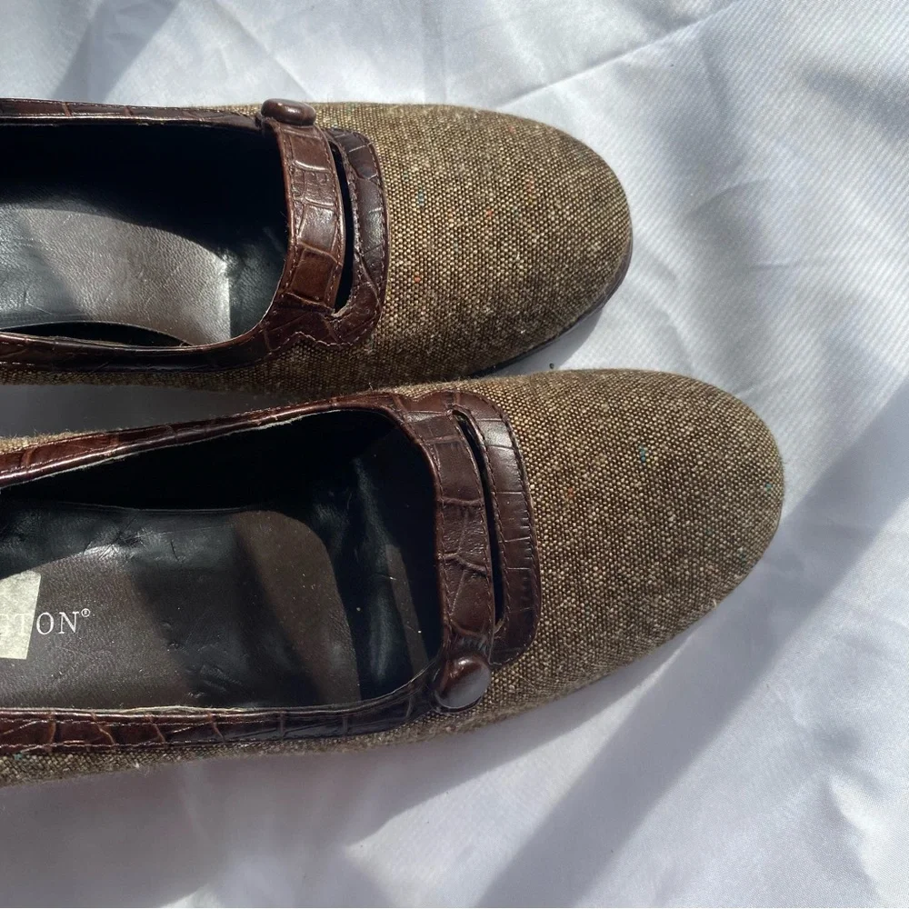 Y2K Mary Jane Strap Brown Office Heels - Picture 3 of 7
